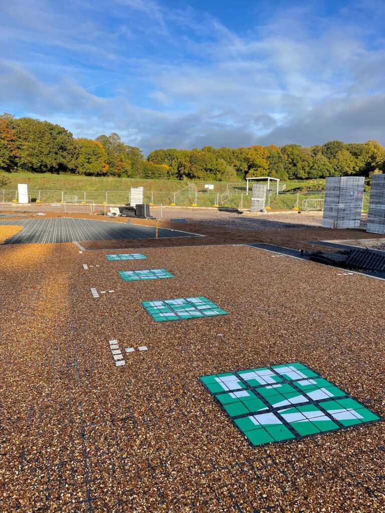 EcoGrid being installed in Southampton Outdoor sports centre - with EV charging bays